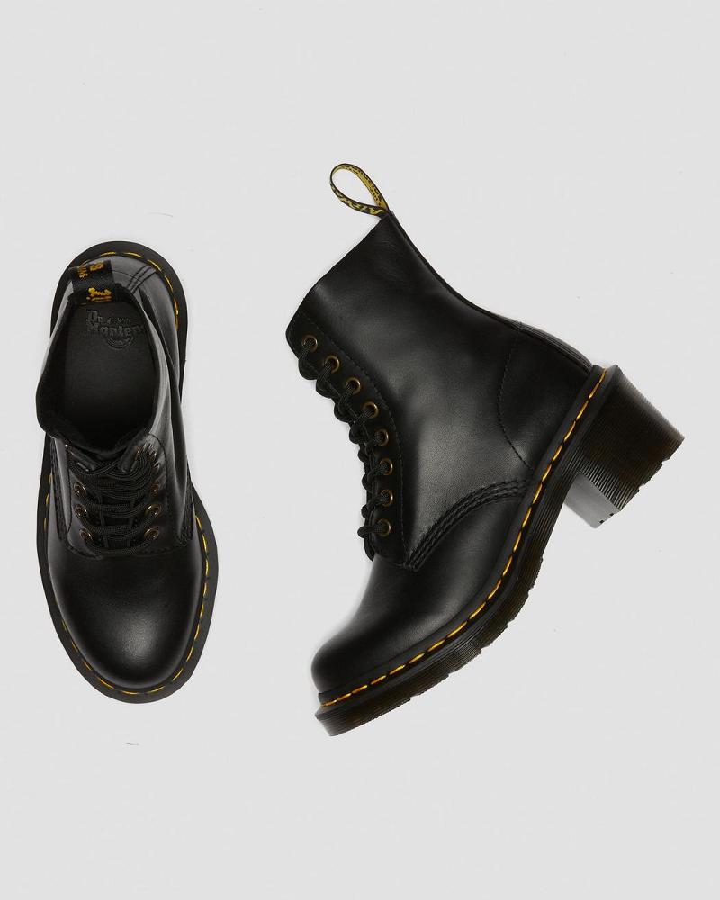 Dr Martens Clemency Leren Hak Hakken Laarzen Dames Zwart | NL 630UZG